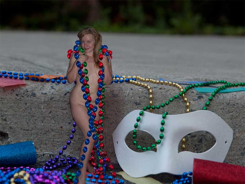 Pretty nude elf covered in beads